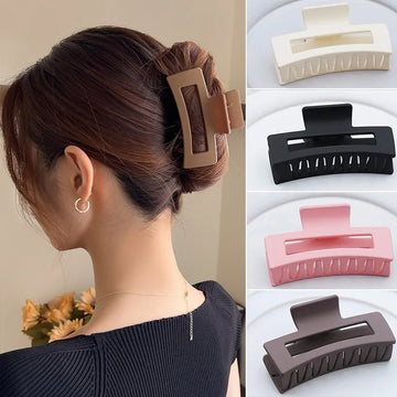 Korean Women Girls Plastic Hair Claws Hair Clips Headwear Large Size Hairpin Cra