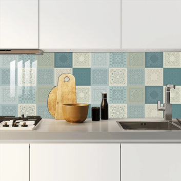 Simple Style Tiles Sticker Kitchen Backsplash Oil-proof Washbasin Peel & Stick Waterproof Surface Gloss Art Wall Decal