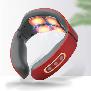 Neck Massager Electric 4 Heads EMS Pulse Infrared Heat Massager Neck Traction Device